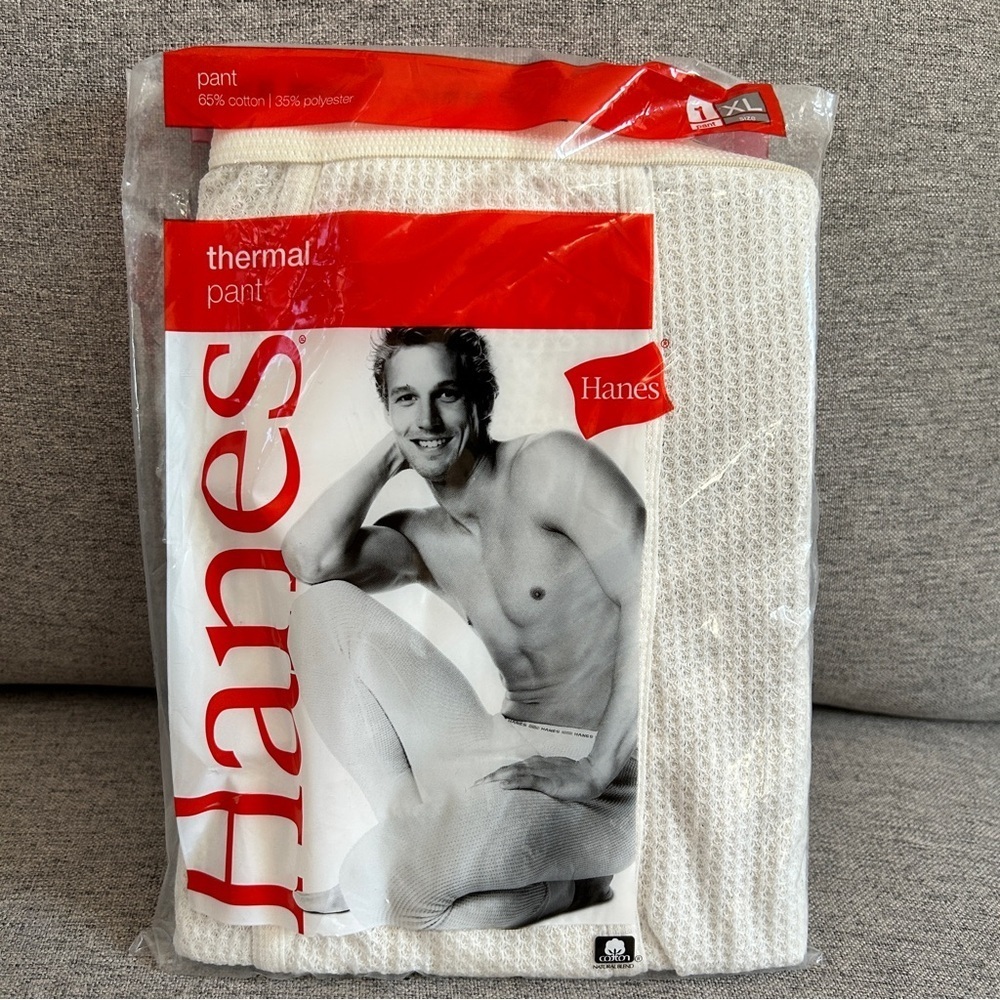NIP Hanes XL Thermal Pant in Cream